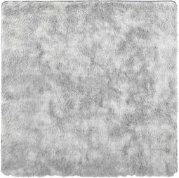 vidaXL - Hoogpolig - vloerkleed - NAVARRA - 200x200 - cm - polyester - lichtgrijs
