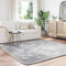 vidaXL - Hoogpolig - vloerkleed - NAVARRA - 200x200 - cm - polyester - lichtgrijs