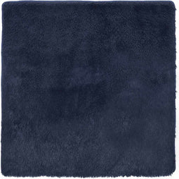 vidaXL - Hoogpolig - vloerkleed - NAVARRA - 240x240 - cm - polyester - marineblauw