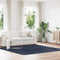 vidaXL - Hoogpolig - vloerkleed - NAVARRA - 240x240 - cm - polyester - marineblauw