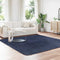 vidaXL - Hoogpolig - vloerkleed - NAVARRA - 240x240 - cm - polyester - marineblauw