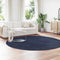 vidaXL - Hoogpolig - vloerkleed - NAVARRA - 240x240 - cm - polyester - marineblauw