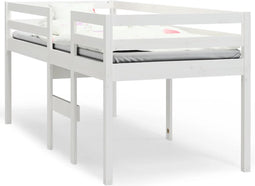 vidaXL - Hoogslaper - massief - grenenhout - wit - 90x190 - cm