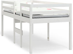 vidaXL - Hoogslaper - massief - grenenhout - wit - 90x200 - cm