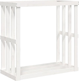 vidaXL - Houtblokhouder - 108x52x106 - cm - massief - grenenhout - wit