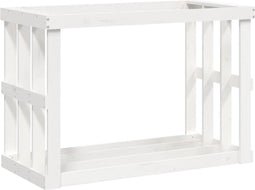 vidaXL - Houtblokhouder - 108x52x74 - cm - massief - grenenhout - wit
