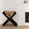 vidaXL - Houtblokhouder - 47x39,5x48 - cm - massief - grenenhout - zwart