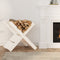 vidaXL - Houtblokhouder - 47x39,5x48 - cm - massief - grenenhout - wit