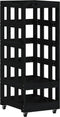 vidaXL - Houtblokhouder - met - wielen - 40x49x110 - cm - massief - grenenhout - zwart