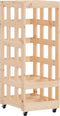 vidaXL - Houtblokhouder - met - wielen - 40x49x110 - cm - massief - grenenhout