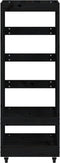vidaXL - Houtblokhouder - met - wielen - 40x49x110 - cm - massief - grenenhout - zwart