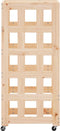 vidaXL - Houtblokhouder - met - wielen - 40x49x110 - cm - massief - grenenhout