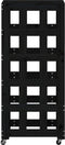 vidaXL - Houtblokhouder - met - wielen - 40x49x110 - cm - massief - grenenhout - zwart