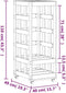 vidaXL - Houtblokhouder - met - wielen - 40x49x110 - cm - massief - grenenhout - zwart