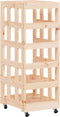 vidaXL - Houtblokhouder - met - wielen - 40x49x110 - cm - massief - grenenhout