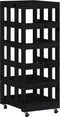 vidaXL - Houtblokhouder - met - wielen - 40x49x110 - cm - massief - grenenhout - zwart