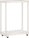 vidaXL - Houtblokhouder - met - wielen - 76,5x40x108 - cm - massief - grenenhout - wit