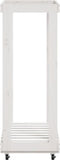 vidaXL - Houtblokhouder - met - wielen - 76,5x40x108 - cm - massief - grenenhout - wit