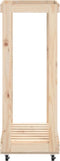 vidaXL - Houtblokhouder - met - wielen - 76,5x40x108 - cm - massief - grenenhout