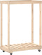 vidaXL - Houtblokhouder - met - wielen - 76,5x40x108 - cm - massief - grenenhout