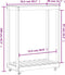 vidaXL - Houtblokhouder - met - wielen - 76,5x40x108 - cm - massief - grenenhout - wit