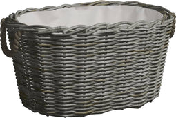 vidaXL - Houtmand - met - handvatten - 60x40x28 - cm - wilgenhout - grijs