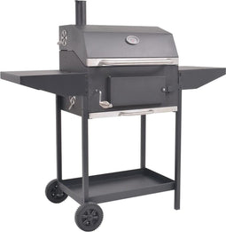 vidaXL Houtskoolbarbecue met onderplank zwart