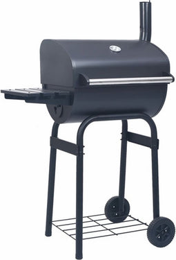 vidaXL Houtskoolbarbecue roker met onderschap zwart