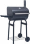 vidaXL Houtskoolbarbecue roker met onderschap zwart