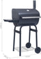 vidaXL Houtskoolbarbecue roker met onderschap zwart