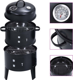 vidaXL Houtskoolroker barbecue-grill 3-in-1 40x80 cm