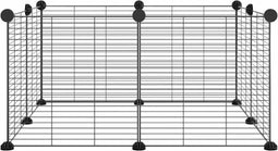 vidaXL - Huisdierenkooi - met - 8 - panelen - 35x35 - cm - staal - zwart
