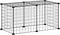 vidaXL - Huisdierenkooi - met - 8 - panelen - 35x35 - cm - staal - zwart