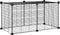 vidaXL - Huisdierenkooi - met - 8 - panelen - 35x35 - cm - staal - zwart
