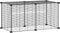 vidaXL - Huisdierenkooi - met - 8 - panelen - 35x35 - cm - staal - zwart