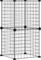 vidaXL - Huisdierenkooi - met - 8 - panelen - 35x35 - cm - staal - zwart