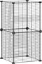 vidaXL - Huisdierenkooi - met - 8 - panelen - 35x35 - cm - staal - zwart