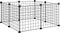 vidaXL - Huisdierenkooi - met - 8 - panelen - 35x35 - cm - staal - zwart