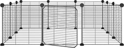 vidaXL - Huisdierenkooi - met - deur - 12 - panelen - 35x35 - cm - staal - zwart