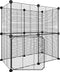 vidaXL - Huisdierenkooi - met - deur - 12 - panelen - 35x35 - cm - staal - zwart