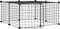 vidaXL - Huisdierenkooi - met - deur - 12 - panelen - 35x35 - cm - staal - zwart
