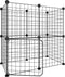 vidaXL - Huisdierenkooi - met - deur - 12 - panelen - 35x35 - cm - staal - zwart