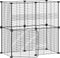 vidaXL - Huisdierenkooi - met - deur - 12 - panelen - 35x35 - cm - staal - zwart