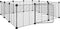 vidaXL - Huisdierenkooi - met - deur - 12 - panelen - 35x35 - cm - staal - zwart