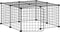 vidaXL - Huisdierenkooi - met - deur - 12 - panelen - 35x35 - cm - staal - zwart