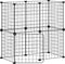 vidaXL - Huisdierenkooi - met - deur - 12 - panelen - 35x35 - cm - staal - zwart