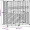 vidaXL - Huisdierenkooi - met - deur - 12 - panelen - 35x35 - cm - staal - zwart