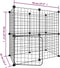 vidaXL - Huisdierenkooi - met - deur - 12 - panelen - 35x35 - cm - staal - zwart