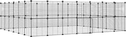 vidaXL - Huisdierenkooi - met - deur - 52 - panelen - 35x35 - cm - staal - zwart