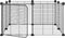 vidaXL - Huisdierenkooi - met - deur - 8 - panelen - 35x35 - cm - staal - zwart